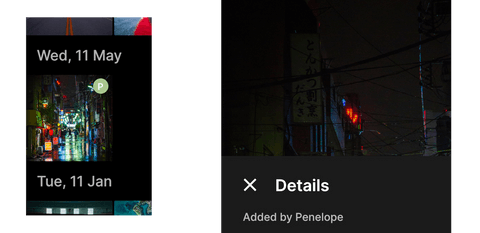 The name of the uploader is shown in
ente The name of the uploader is shown in
ente